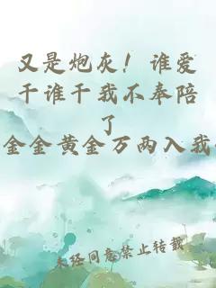 又是炮灰！谁爱干谁干我不奉陪了