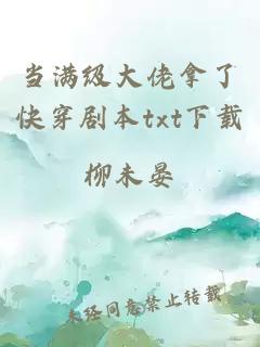 当满级大佬拿了快穿剧本txt下载